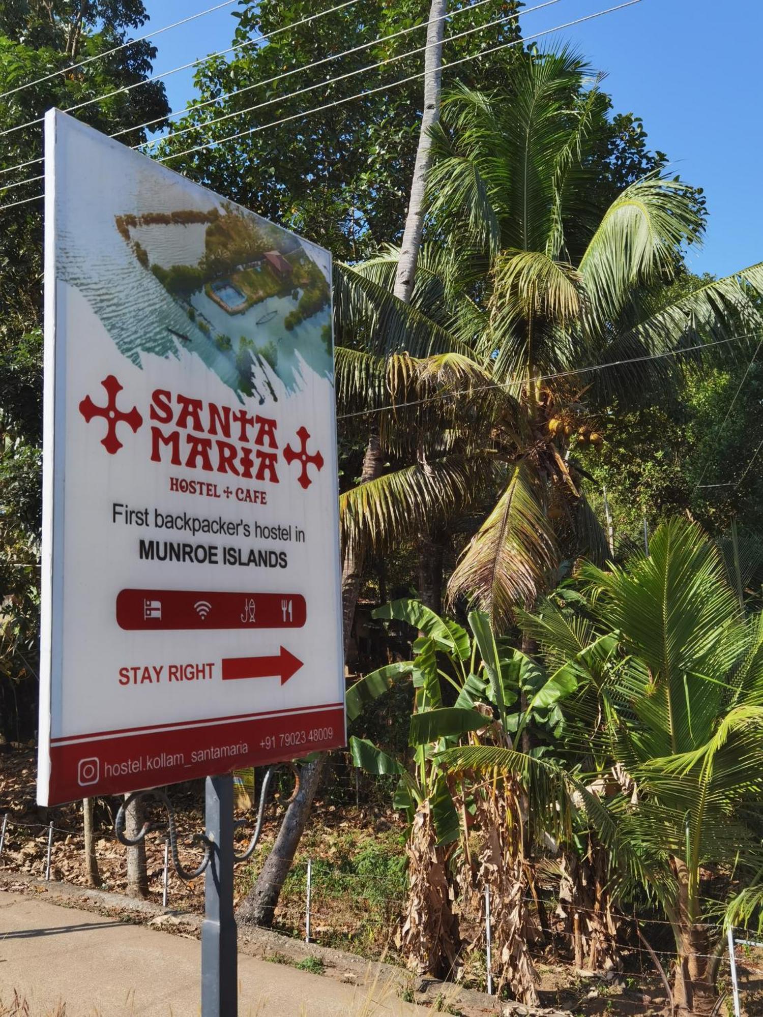 Santa Maria Hostel Munroe Island Mundrothuruth 外观 照片
